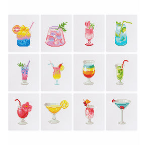 Bunte Cocktail-Träume 12er SET - Diamond Painting